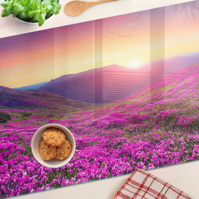 Tabla de cocina Paisaje floral al atardecer