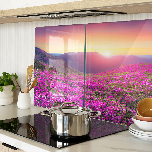 Tabla de cocina Paisaje floral al atardecer