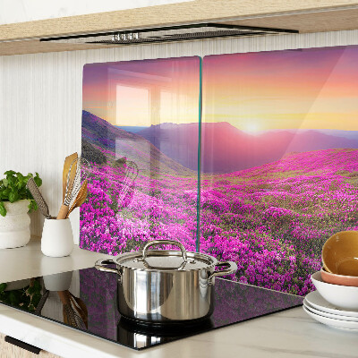 Tabla de cocina Paisaje floral al atardecer
