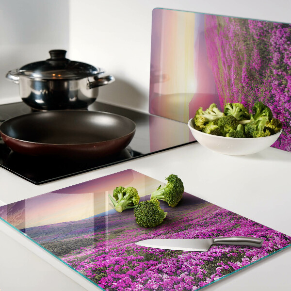 Tabla de cocina Paisaje floral al atardecer