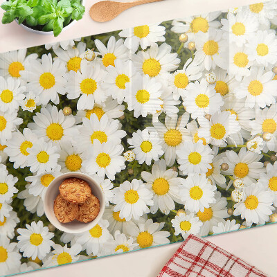 Tabla para cortar Margaritas sobre fondo blanco