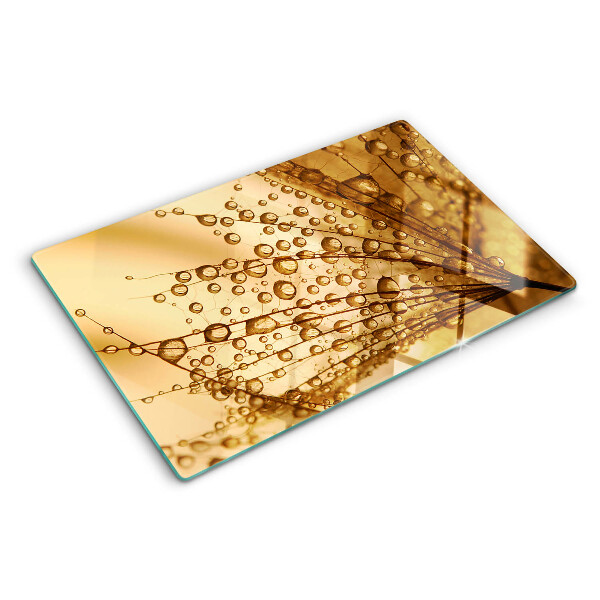 Tabla de cocina Gotas de agua sobre una planta