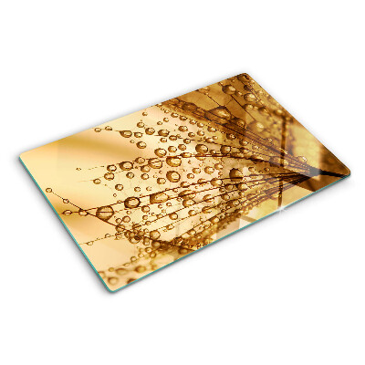 Tabla de cocina Gotas de agua sobre una planta