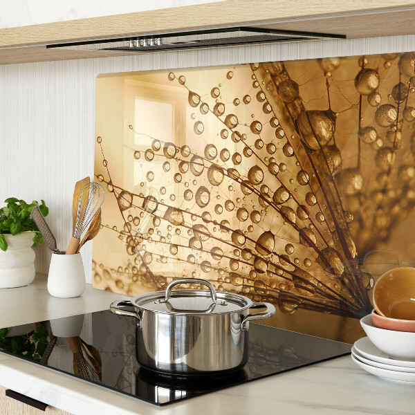 Deska kuchenna szklana Krople wody na roślinie