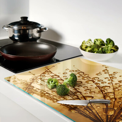 Tabla de cocina Gotas de agua sobre una planta