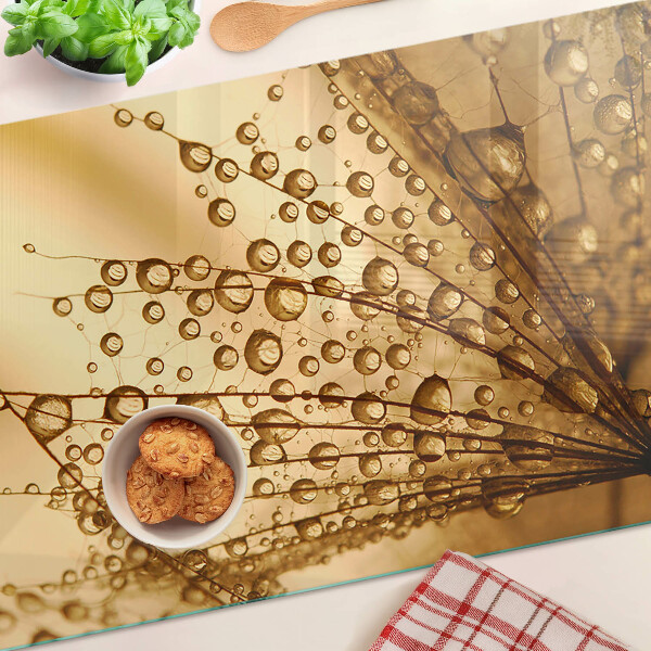 Tabla de cocina Gotas de agua sobre una planta