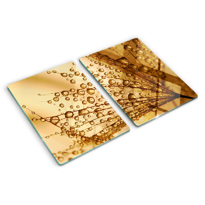 Tabla de cocina Gotas de agua sobre una planta