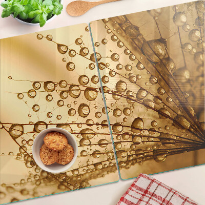 Tabla de cocina Gotas de agua sobre una planta