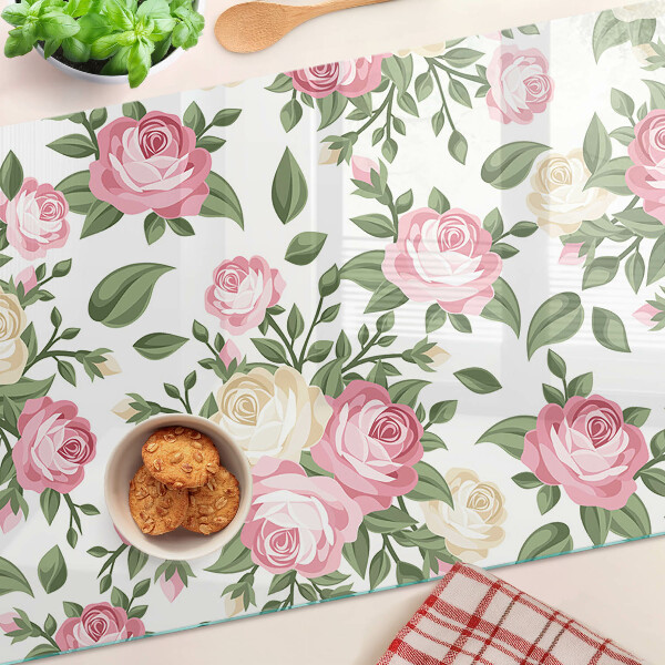 Tabla para cortar Patrón floral de rosas