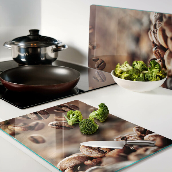 Tabla de cocina Granos de café en movimiento