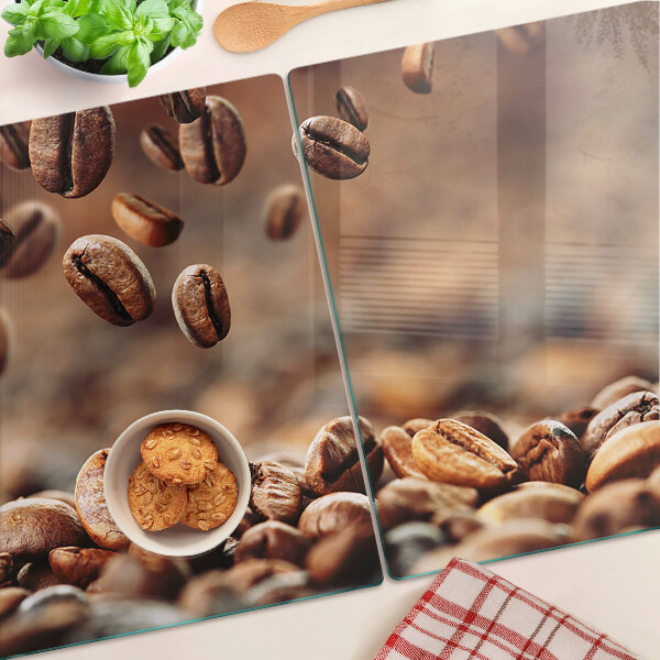 Tabla de cocina Granos de café en movimiento