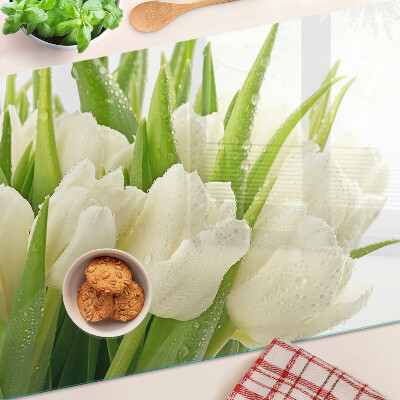 Tabla para cortar Tulipanes en gotas de agua