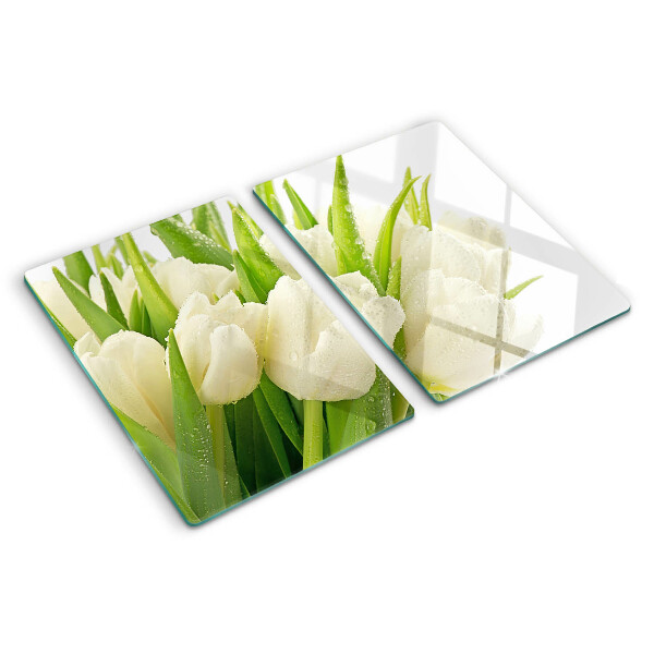 Tabla para cortar Tulipanes en gotas de agua