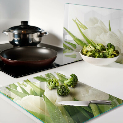 Tabla para cortar Tulipanes en gotas de agua