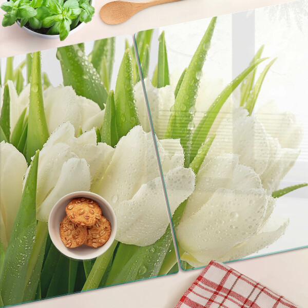 Tabla para cortar Tulipanes en gotas de agua