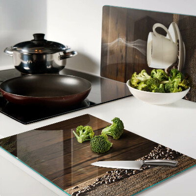 Tabla para cortar Café y una taza