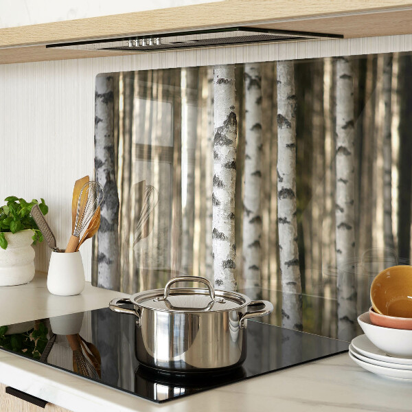 Szklana deska do krojenia Białe brzozy w lesie