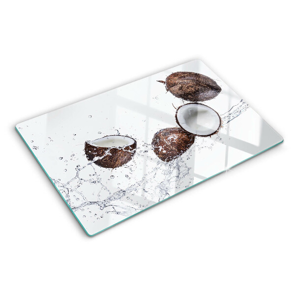 Tabla de cortar de cristal Cocos en agua