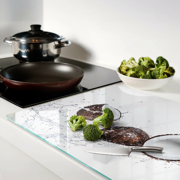 Tabla de cortar de cristal Cocos en agua