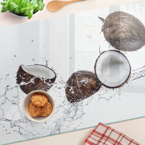 Tabla de cortar de cristal Cocos en agua