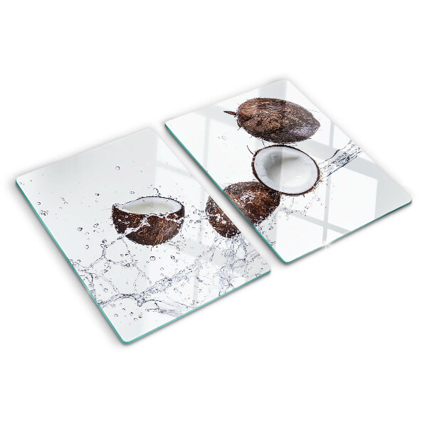 Tabla de cortar de cristal Cocos en agua