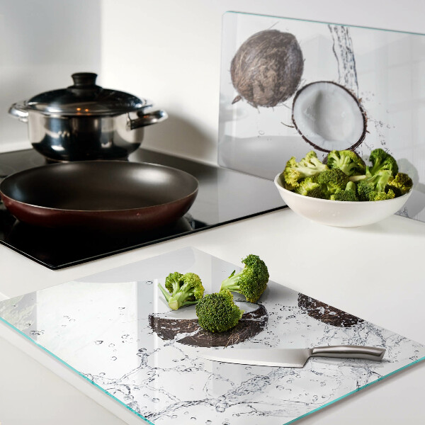 Tabla de cortar de cristal Cocos en agua