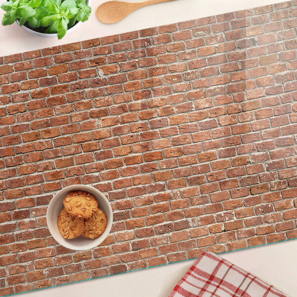 Tabla de cortar de cristal pared de ladrillos