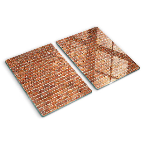 Tabla de cortar de cristal pared de ladrillos