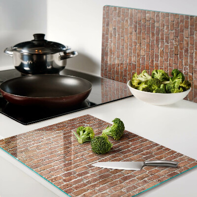 Tabla de cortar de cristal pared de ladrillos