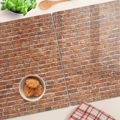 Tabla de cortar de cristal pared de ladrillos