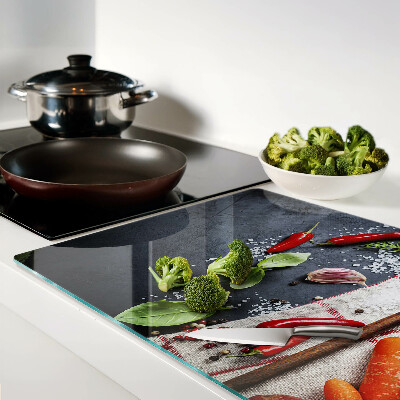 Tabla de cortar de cristal Especias y verduras de cocina
