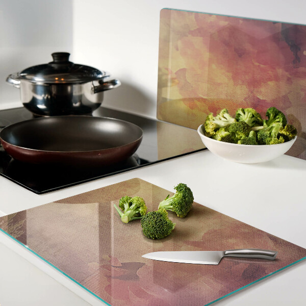 Tabla de cortar de cristal Motivo floral en colores pastel