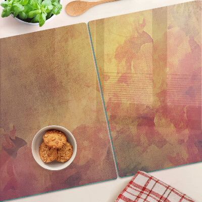 Tabla de cortar de cristal Motivo floral en colores pastel