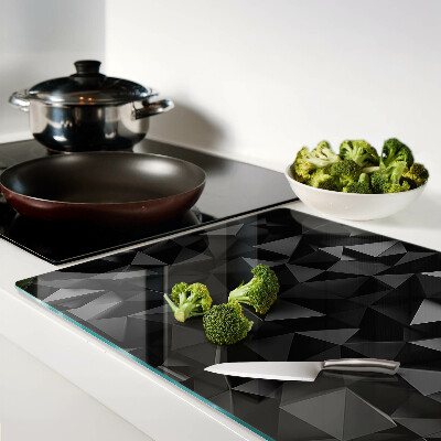 Szklana deska kuchenna Geometria wielokątów w odcieniach czerni