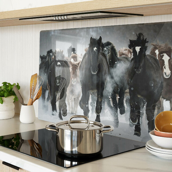 Deska kuchenna szklana Galopujące konie w mgle