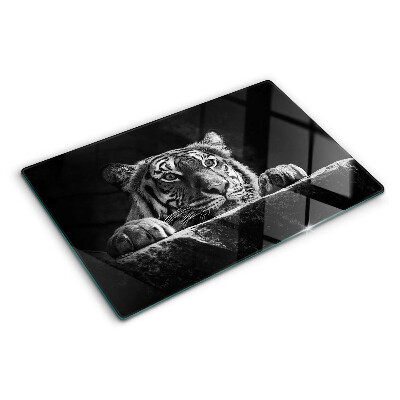 Tabla para cortar Tigre en estilo blanco y negro