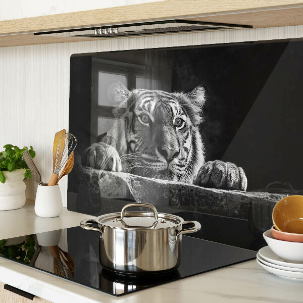 Tabla para cortar Tigre en estilo blanco y negro