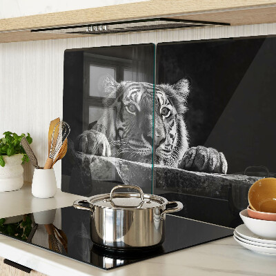 Tabla para cortar Tigre en estilo blanco y negro