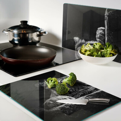 Tabla para cortar Tigre en estilo blanco y negro