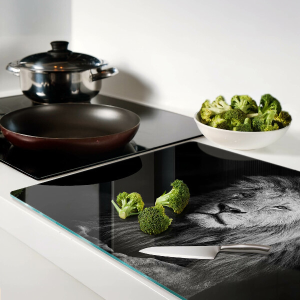 Tabla de cocina León en blanco y negro