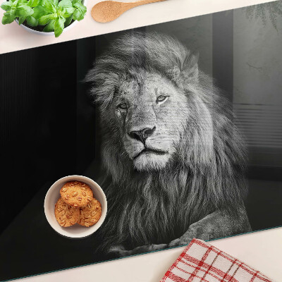 Tabla de cocina León en blanco y negro