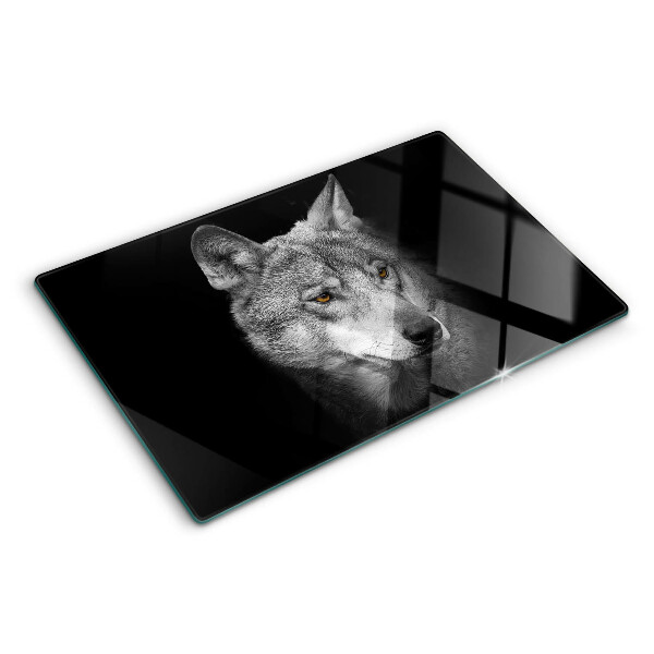 Tabla para cortar Lobo en tonos de gris