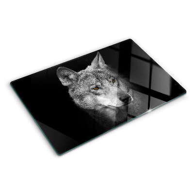 Tabla para cortar Lobo en tonos de gris