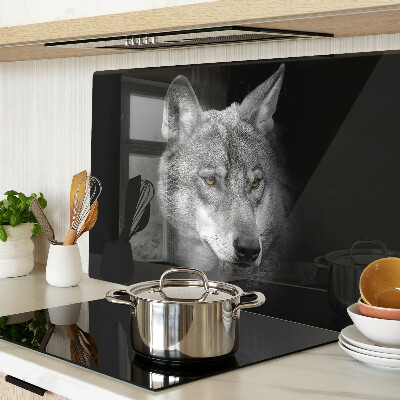 Tabla para cortar Lobo en tonos de gris