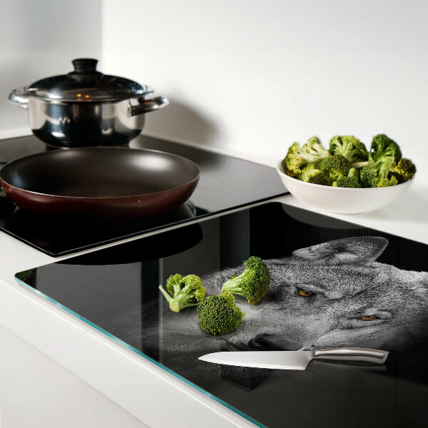 Tabla para cortar Lobo en tonos de gris