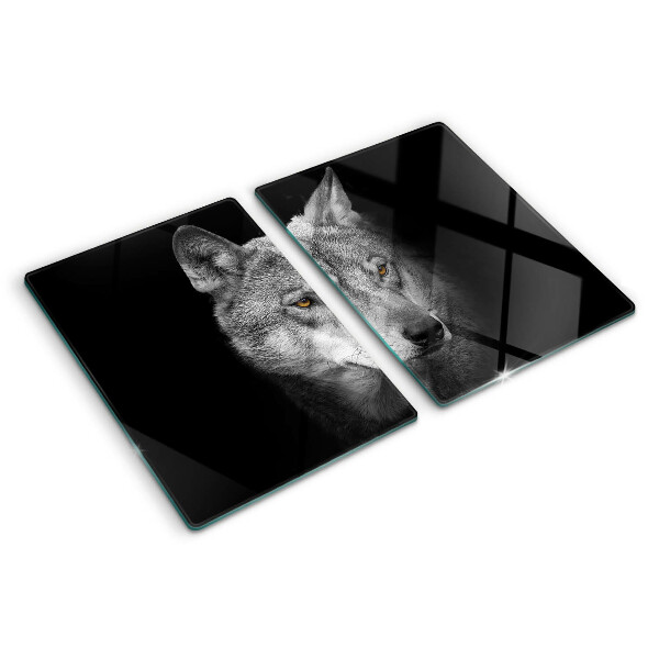 Tabla para cortar Lobo en tonos de gris