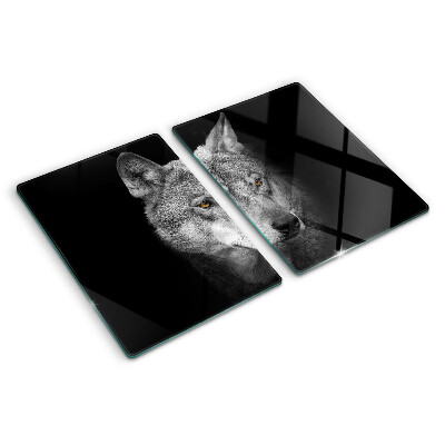 Tabla para cortar Lobo en tonos de gris