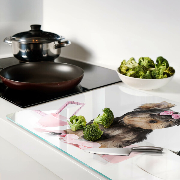 Tabla de cortar Yorkshire Terrier con accesorios de aseo