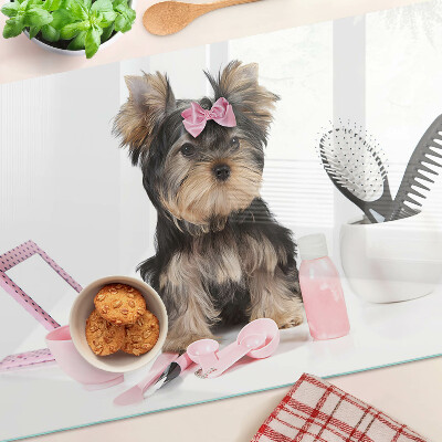 Tabla de cortar Yorkshire Terrier con accesorios de aseo