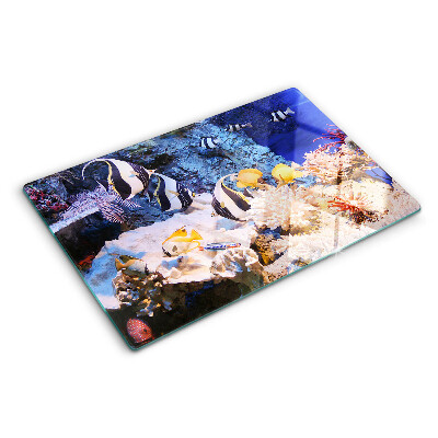 Tabla de cortar de cristal Mundo submarino con peces